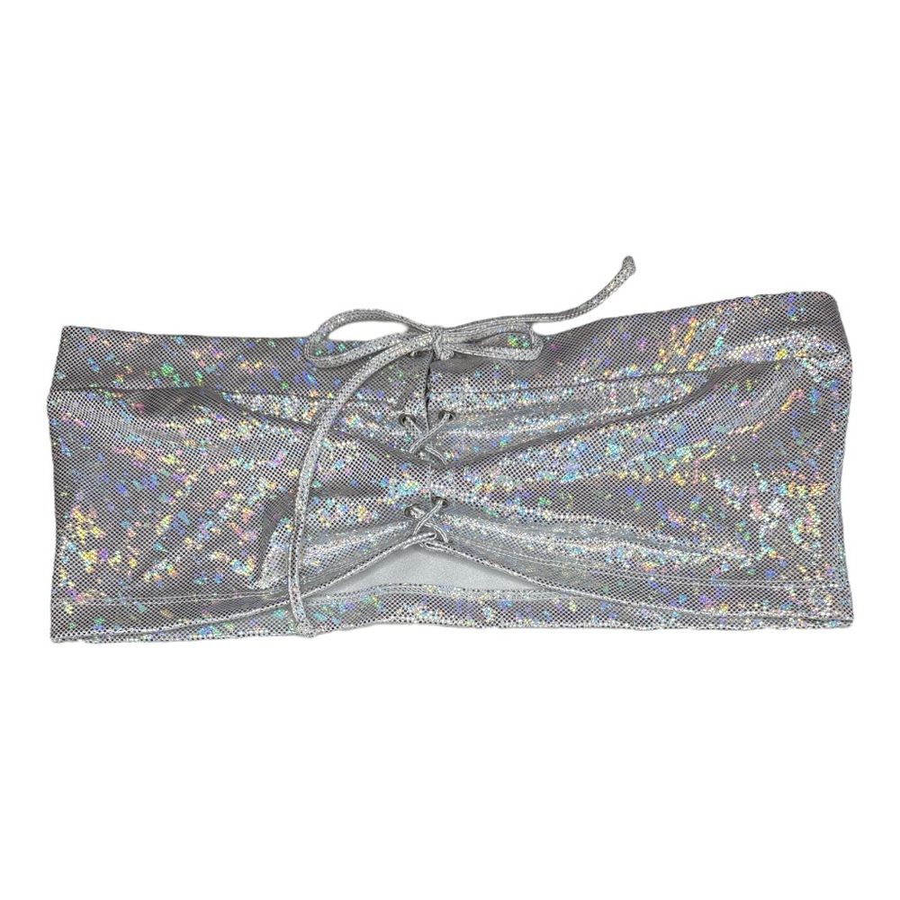 Body Language Silver Shimmer crop top